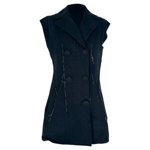 Bottega Veneta Double-Breasted Waistcoat in Black Cotton